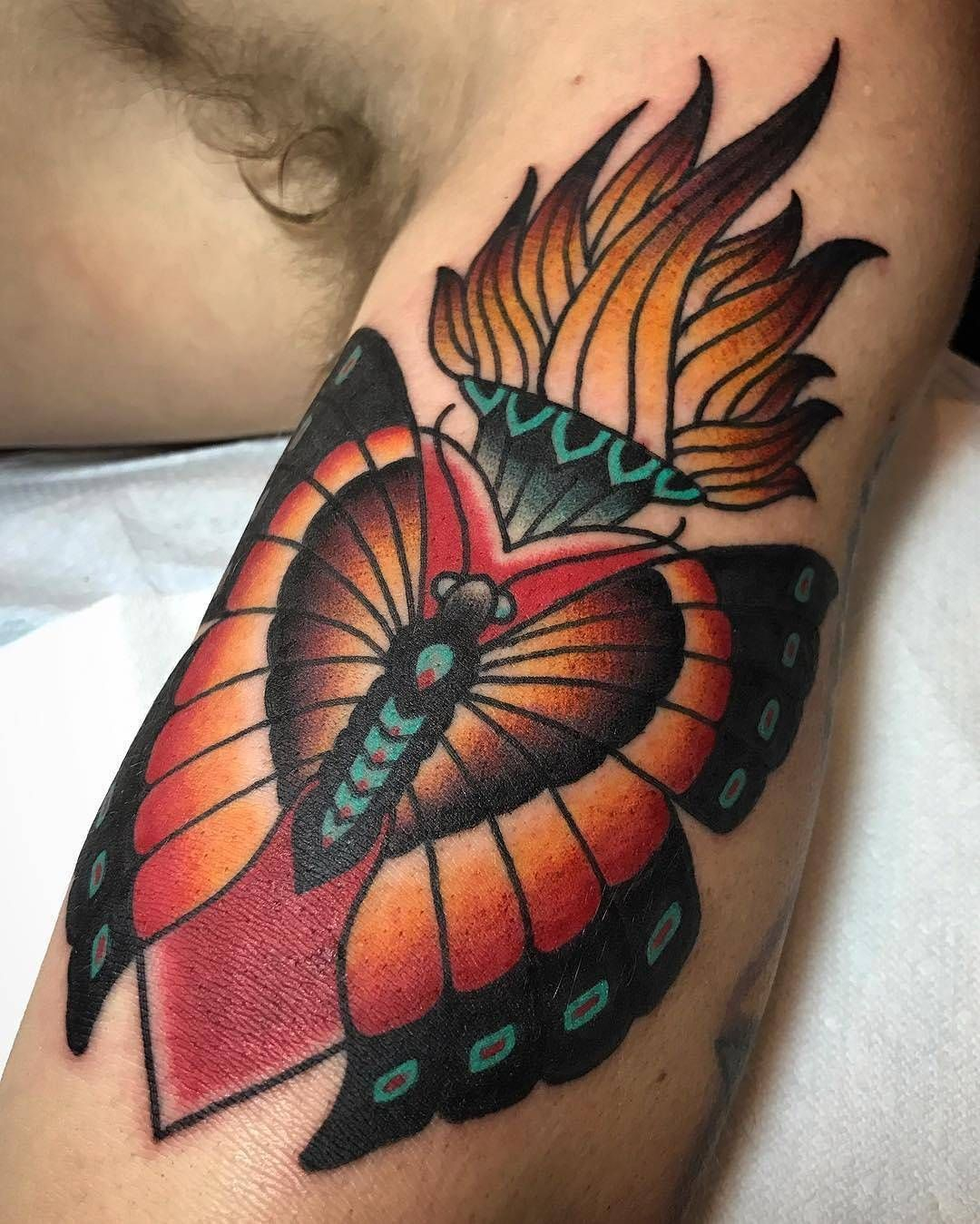 Butterfly Flames Clintonleetattoos At Inkanddaggertattoos In regarding sizing 1080 X 1349