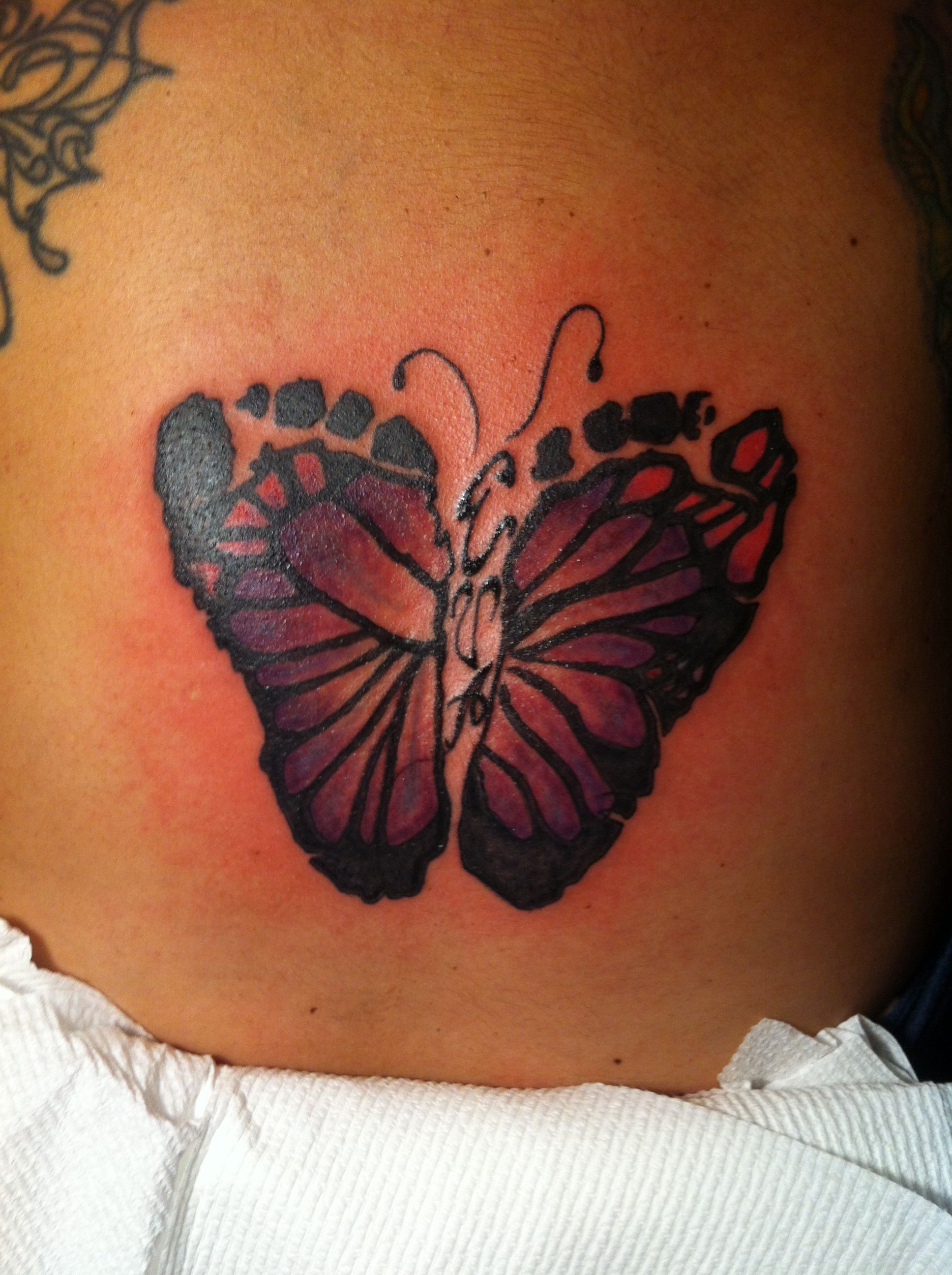 Butterfly Footprint Tattoo If I Have A Girl I Am So Getting This in sizing 1936 X 2592