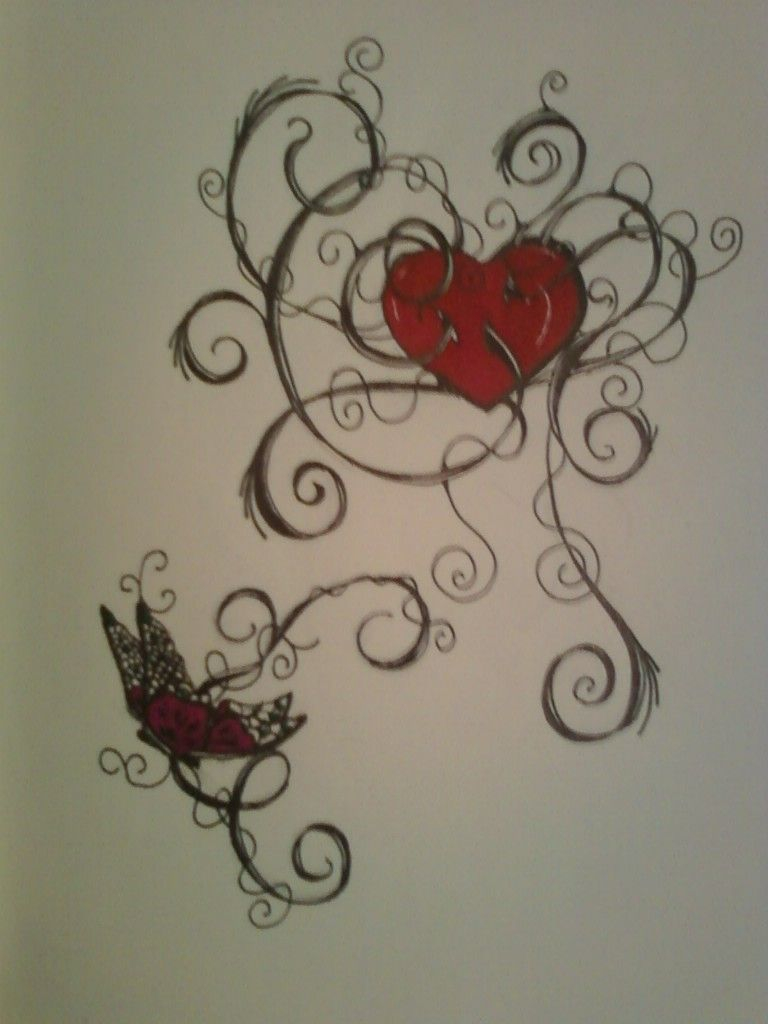 Butterfly Heart Tattoo Design Allanavosk On Deviantart Tattoo throughout sizing 768 X 1024