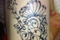 Butterfly Lock N Key Tattoo On Biceps Tattoo Ideas inside proportions 774 X 1032