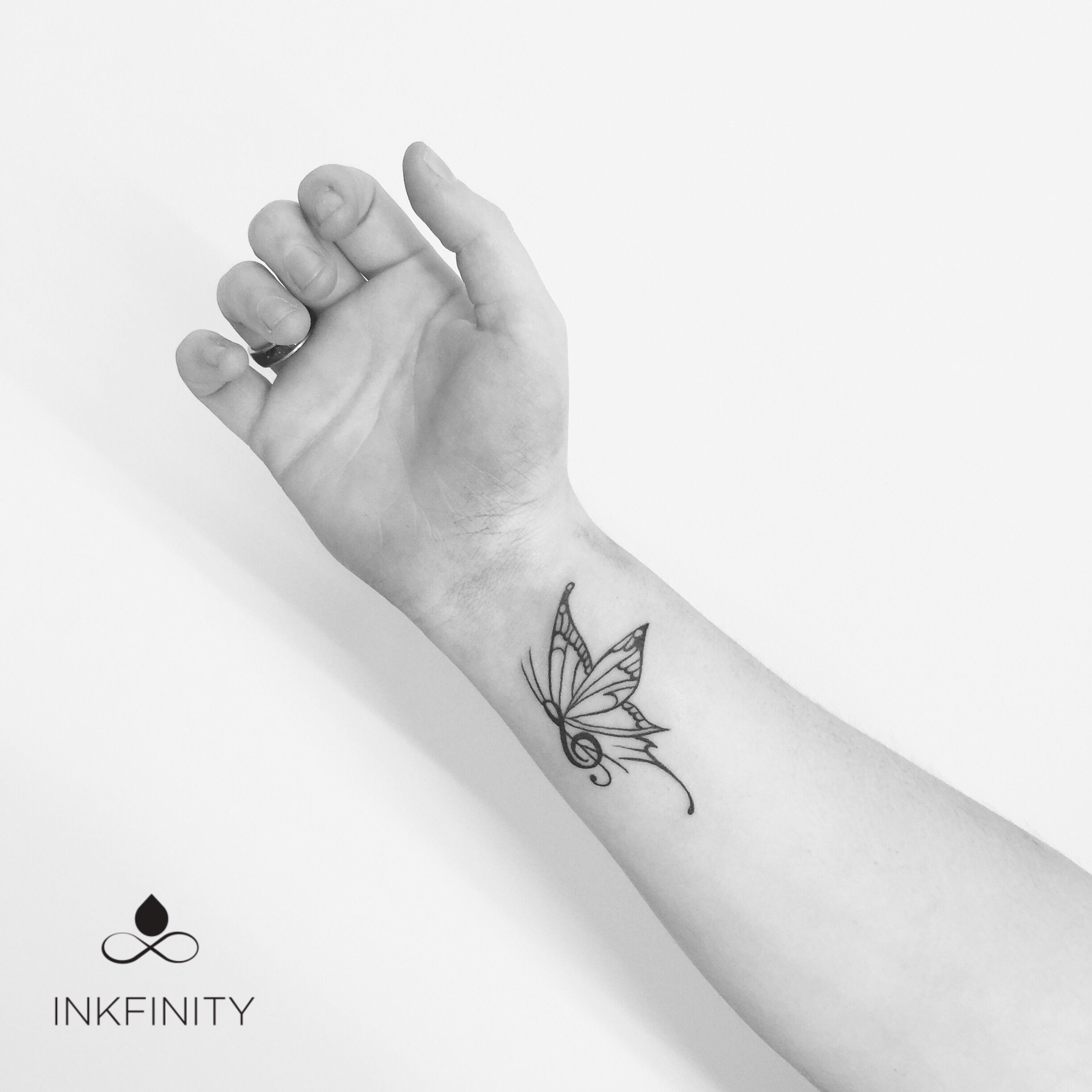 Butterfly Music Note Tattoo Inkfinity Tattoos Note Tattoo with proportions 2448 X 2448