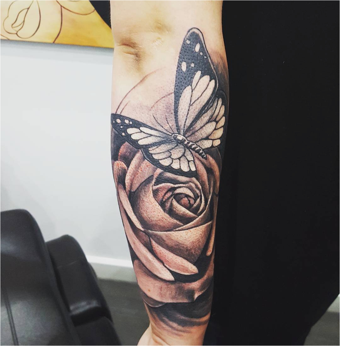 Butterfly Rose Tattoo From Best Ink Nordiclarpwiki within sizing 1080 X 1101