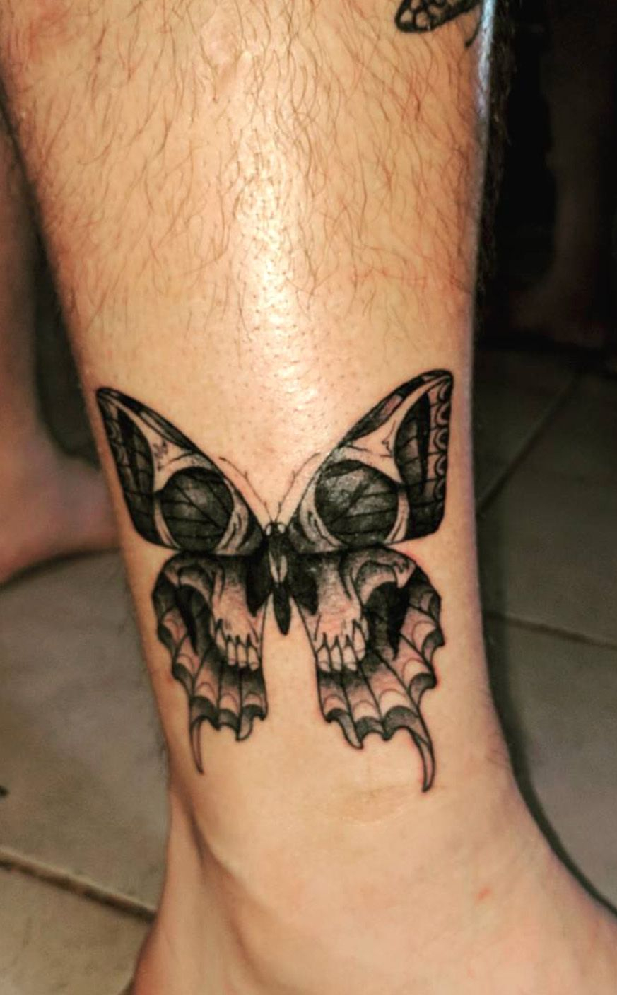 Butterfly Skull Tattoo Done Devon Bloodlines Ink In Wa for measurements 873 X 1407