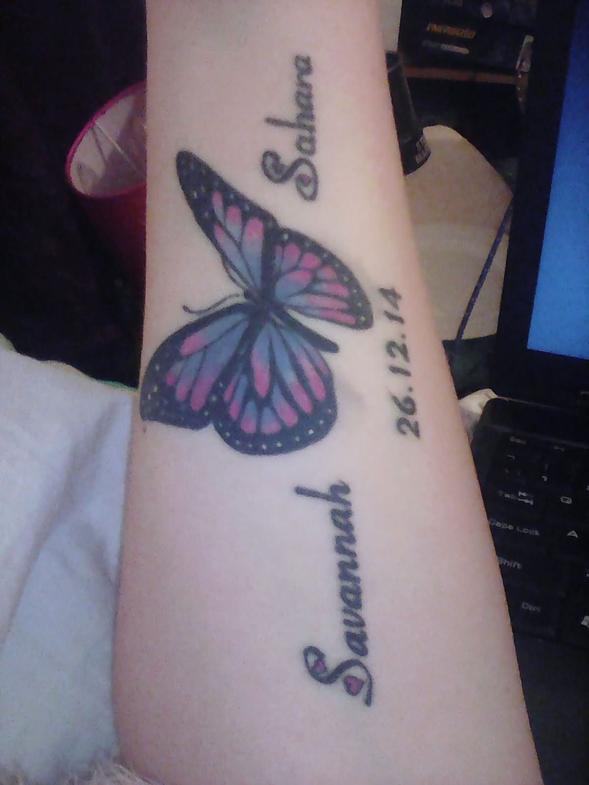 Butterfly Stillborn Twins Tribute Tattoo throughout proportions 1200 X 1600