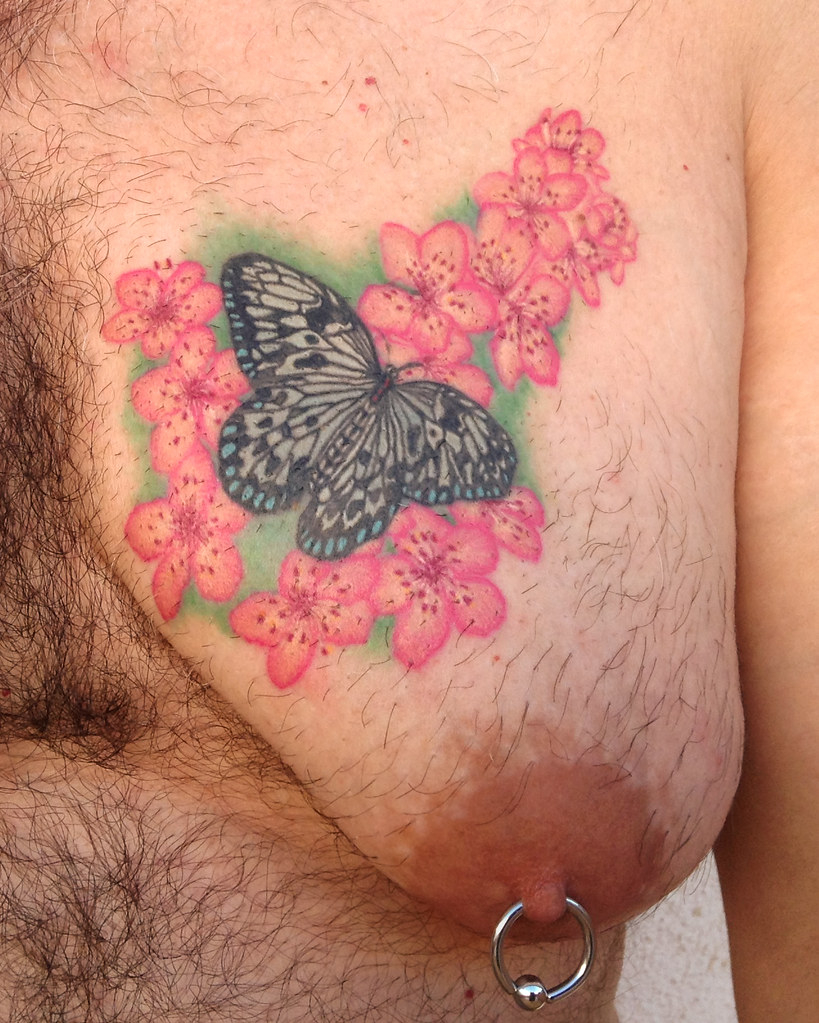 Butterfly Tattoo 3 My Butterfly On Cherry Blossoms Tattoo Flickr inside size 819 X 1023