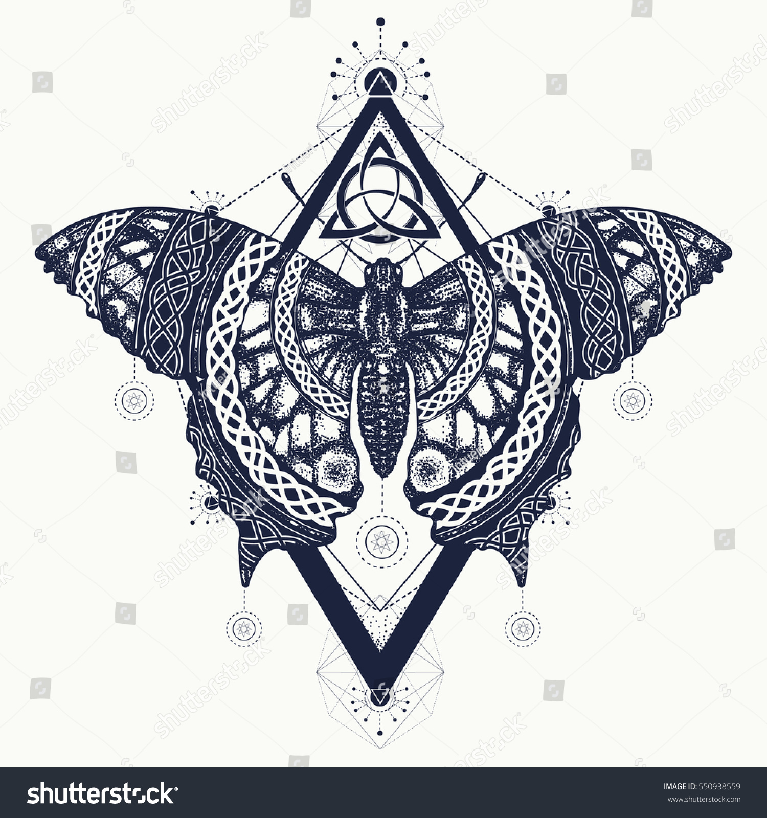 Butterfly Tattoo Art Celtic Style Mystical Stock Vector Royalty inside measurements 1500 X 1600
