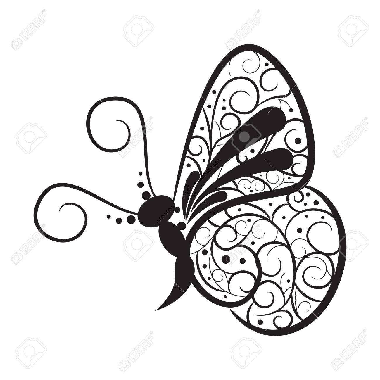 Butterfly Tattoo Design Royalty Free Cliparts Vectors And Stock in size 1300 X 1300