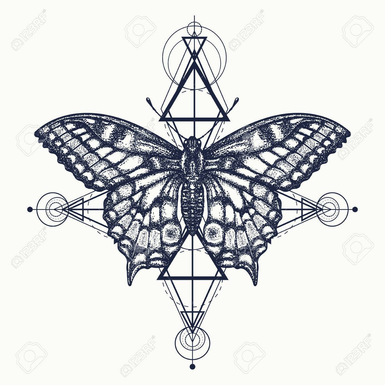 Butterfly Tattoo Geometrical Style Beautiful Swallowtail Boho for sizing 1300 X 1300