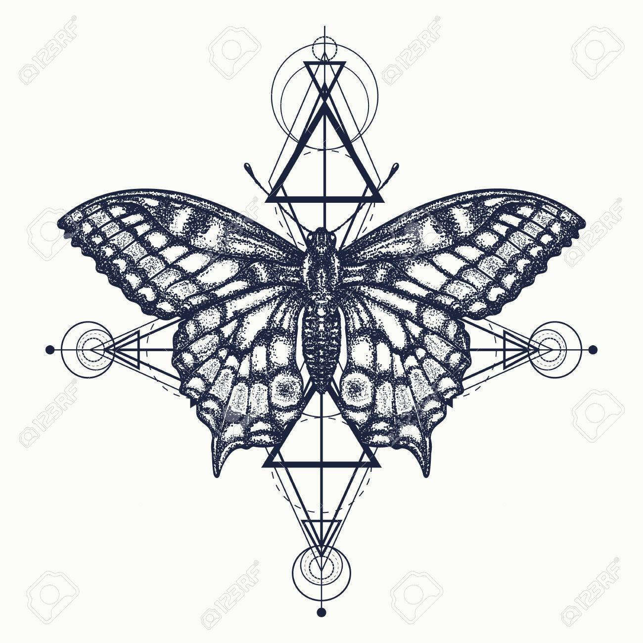 Butterfly Tattoo Geometrical Style Beautiful Swallowtail Boho in measurements 1300 X 1300