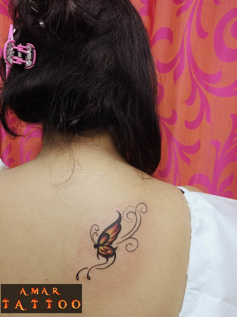 Butterfly Tattoo On Back Of Neck Butterfly Tattoo On Back Flickr intended for proportions 768 X 1024