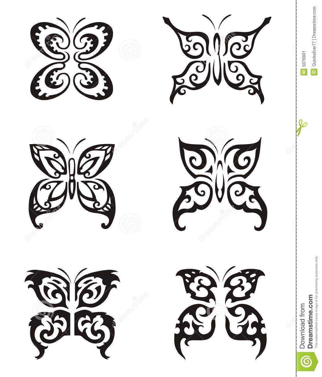 Butterfly Tattoo Series Stock Vector Illustration Of Elements 5076901 in size 1111 X 1300