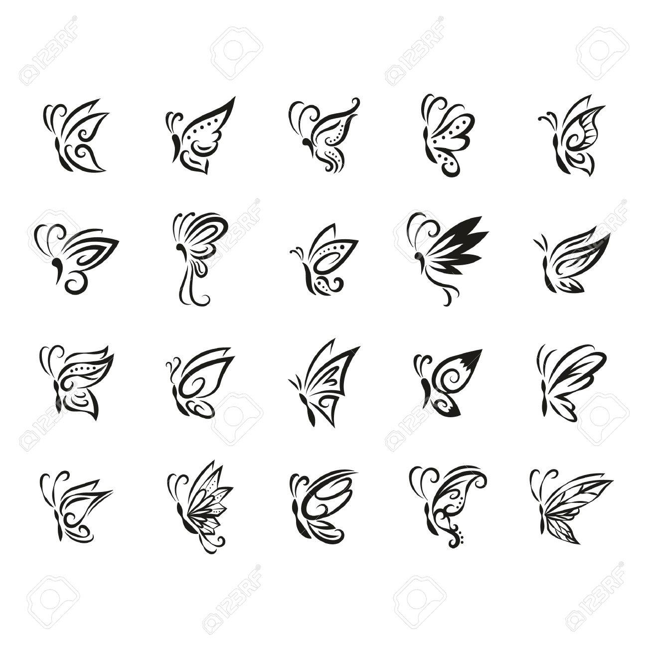 Butterfly Tattoo Set Royalty Free Cliparts Vectors And Stock regarding sizing 1300 X 1300