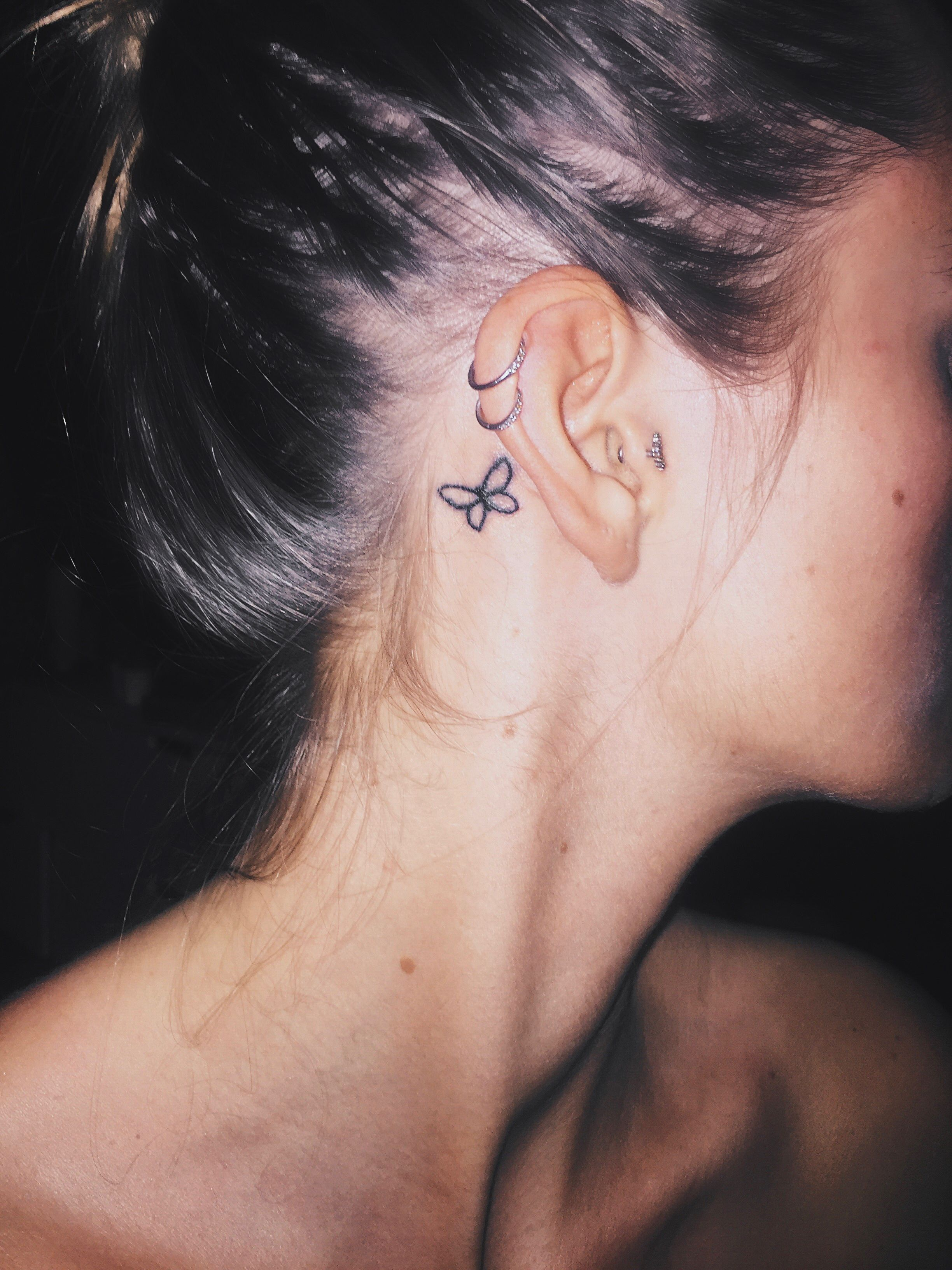 Butterfly Tattoo Small Tattoo Behind Ear Tattoo Words Of Wisdom inside dimensions 2448 X 3264