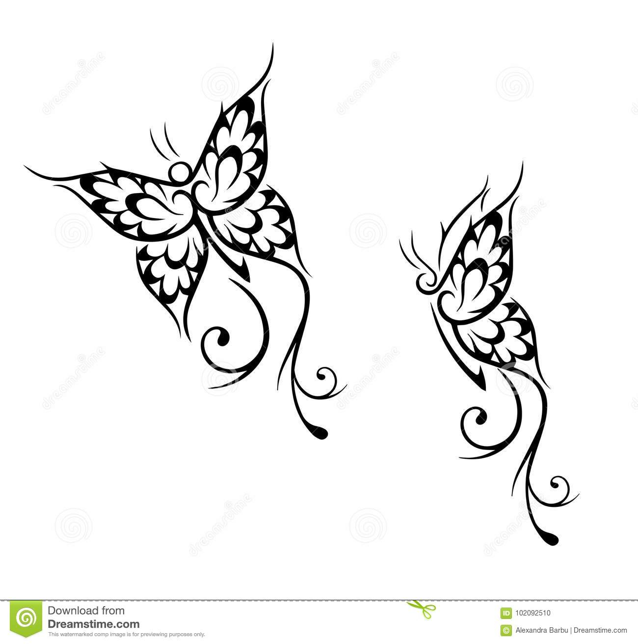 Butterfly Tattoo Stock Vector Illustration Of Element 102092510 throughout sizing 1300 X 1311