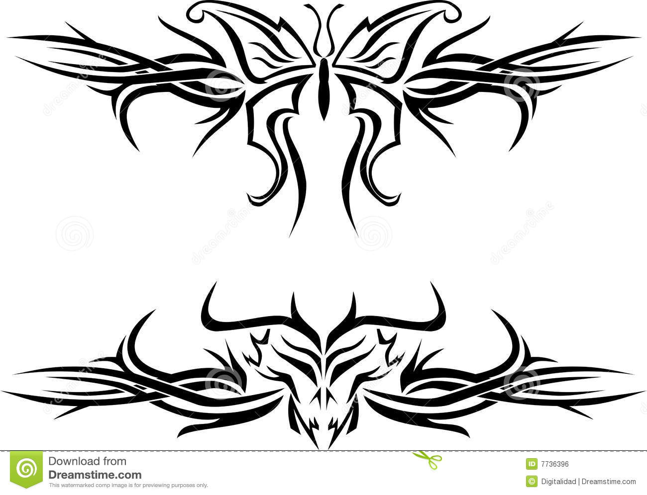 Butterfly Tattoo Stock Vector Illustration Of Skull Black 7736396 throughout dimensions 1300 X 996
