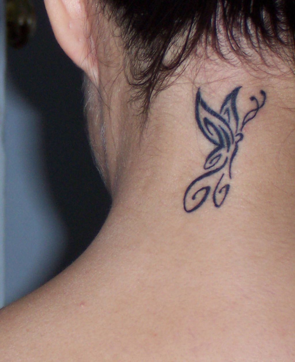 Butterfly Tattoo Symbols Butterfly Neck Tattoo Tribal throughout dimensions 1024 X 1255