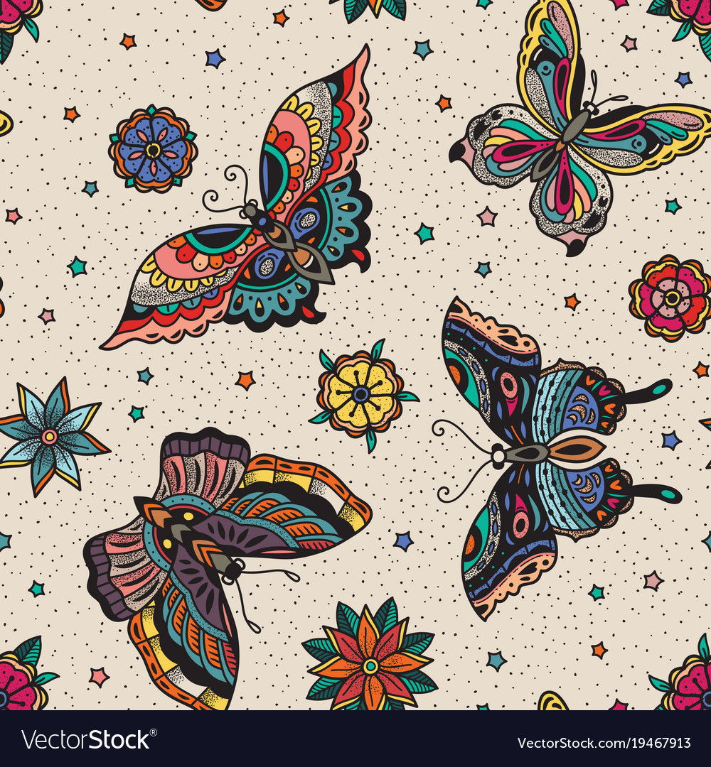 Butterfly Tattoo Traditional Vector Images 53 regarding proportions 1000 X 1080