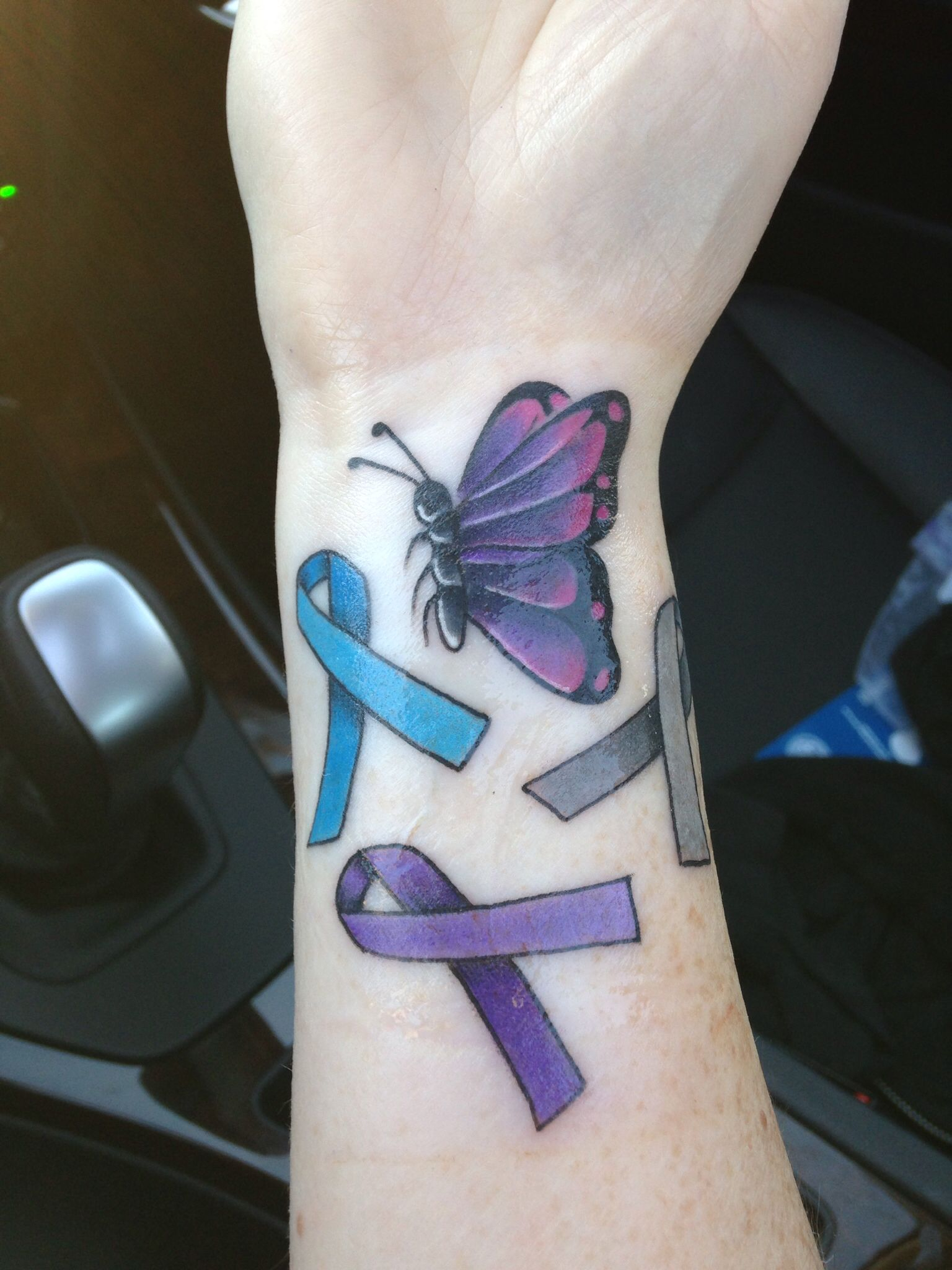 Butterfly Tattoo W3 Awareness Ribbons Blue Arthritis Purple within size 1536 X 2048