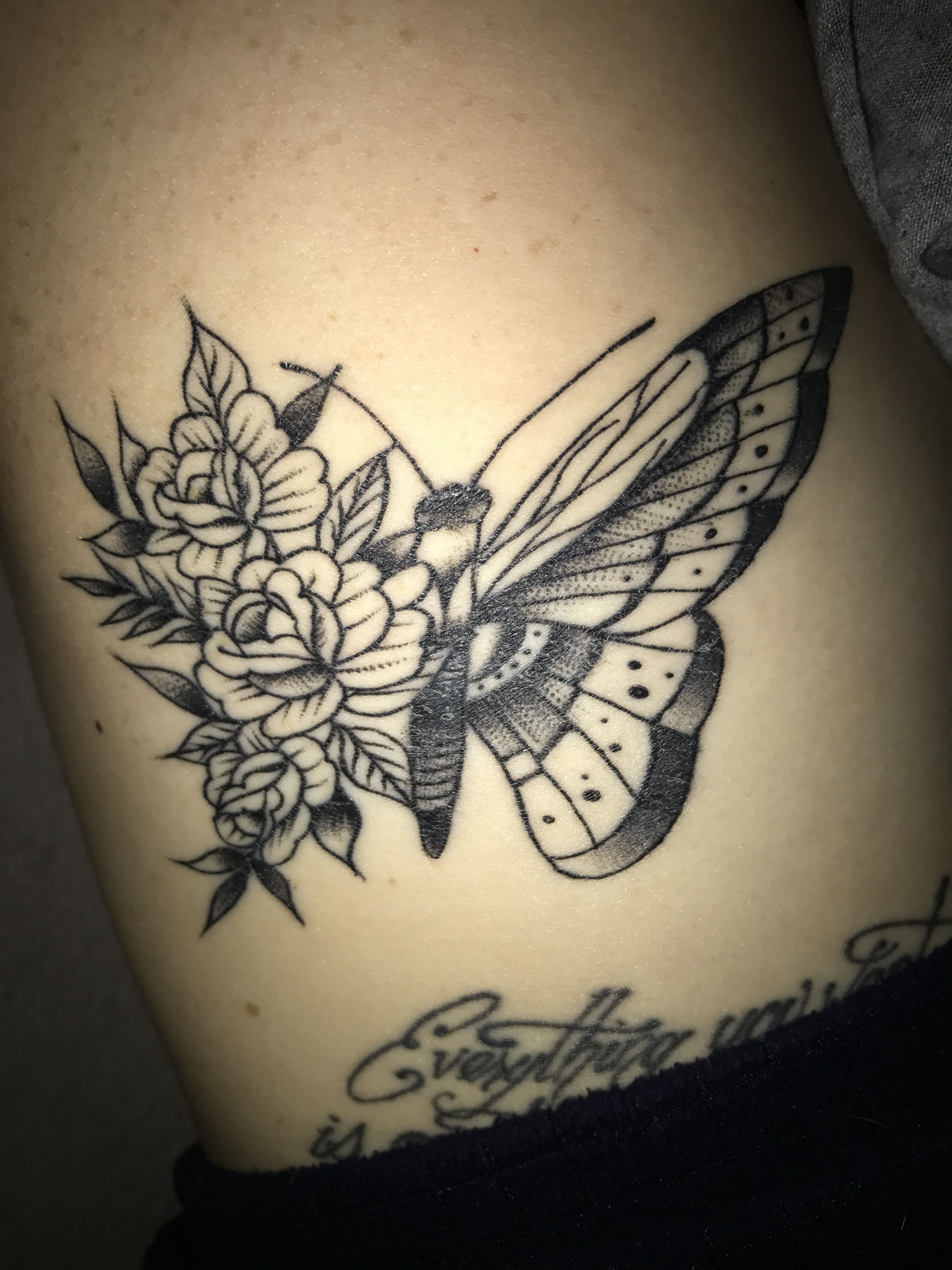Butterfly Tattoo With Flower Wing Tattoos Tattoos Flowers Drawings pertaining to proportions 3024 X 4032