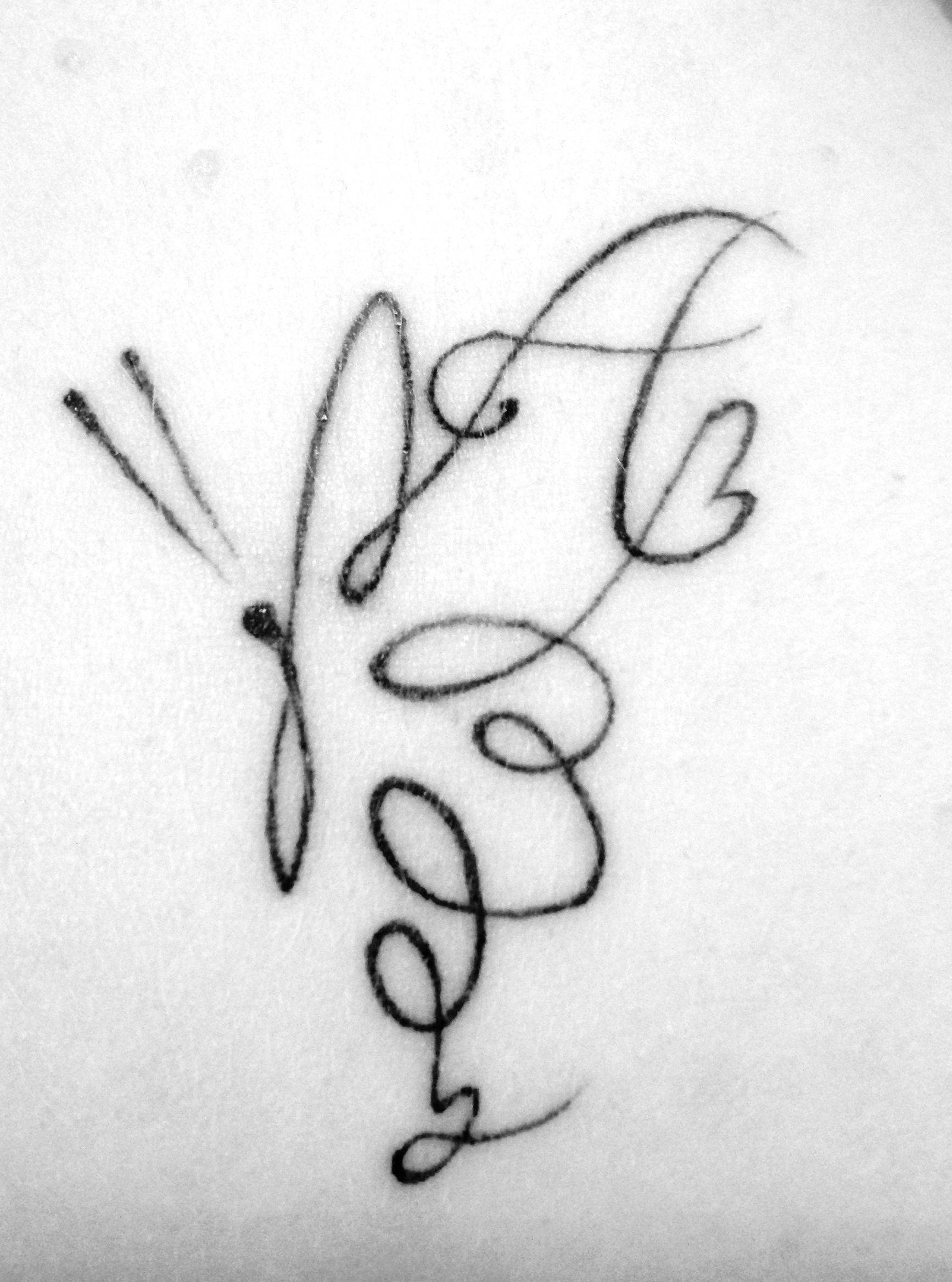 Butterfly Tattoo With Letter A Now If I Could Change The B To A with regard to sizing 1734 X 2335