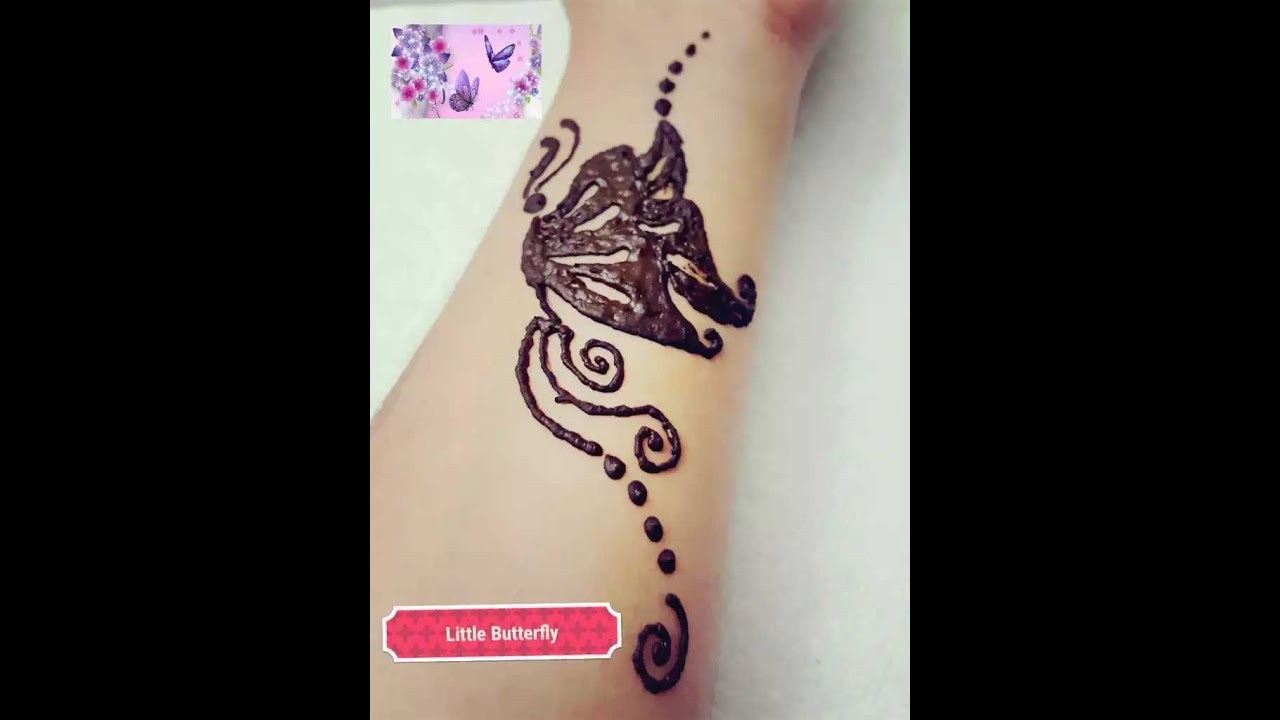 Butterfly Tattoolittle Butterfly Henna Design inside size 1280 X 720