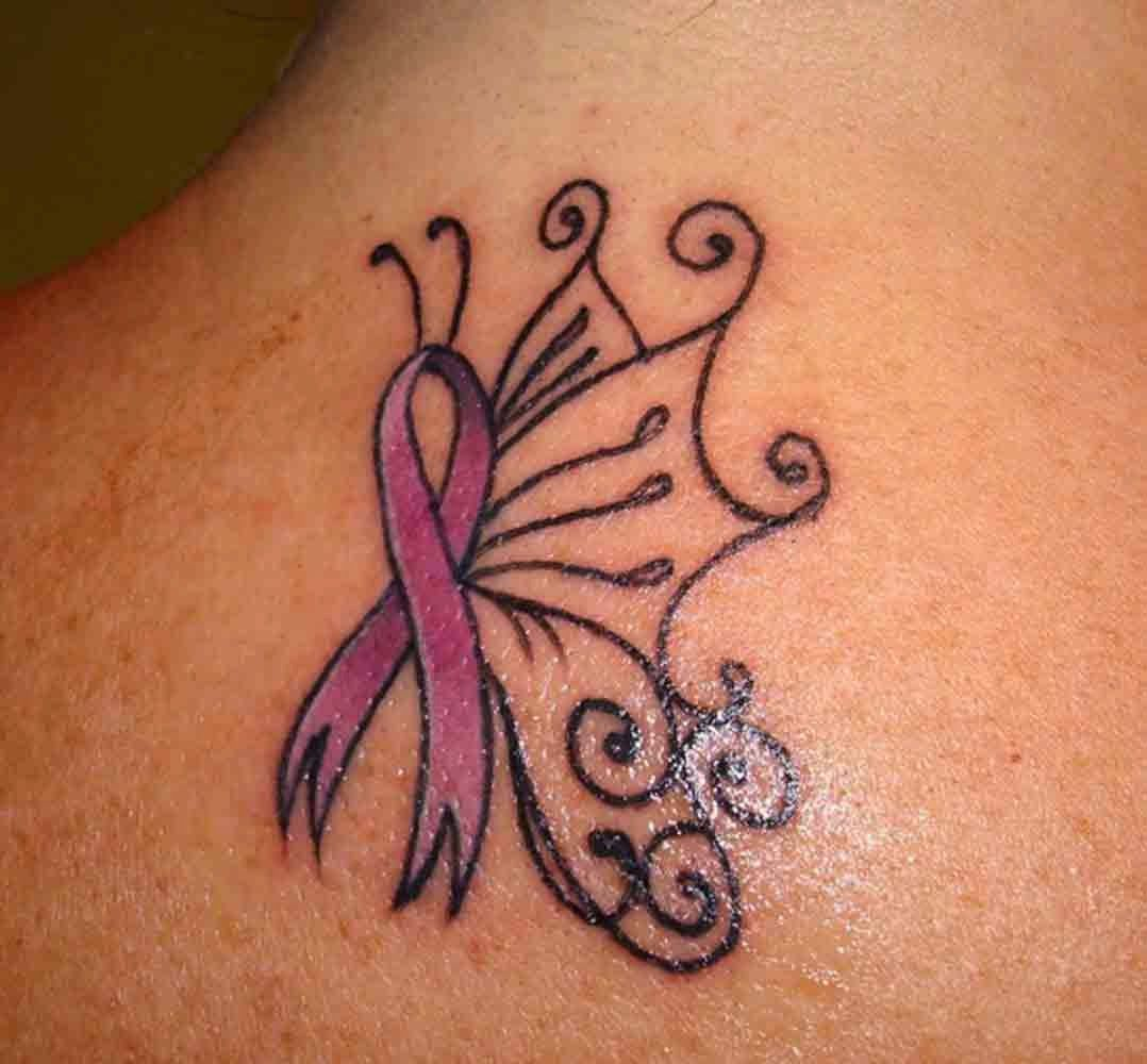 Butterfly Tattoos Cancer Ribbon Tattoos Cancer Ribbon Tattoos intended for size 1078 X 1000