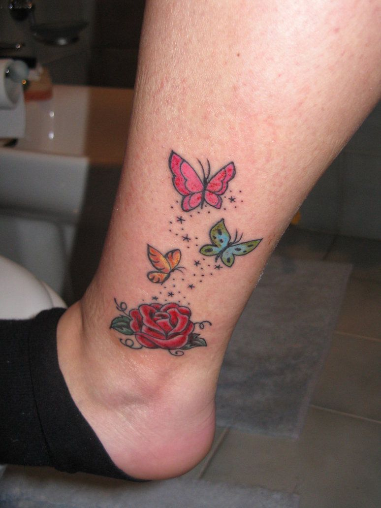 Butterfly Tattoos On Foot Rose And Butterfly Tattoo 91elena91 with regard to dimensions 774 X 1032