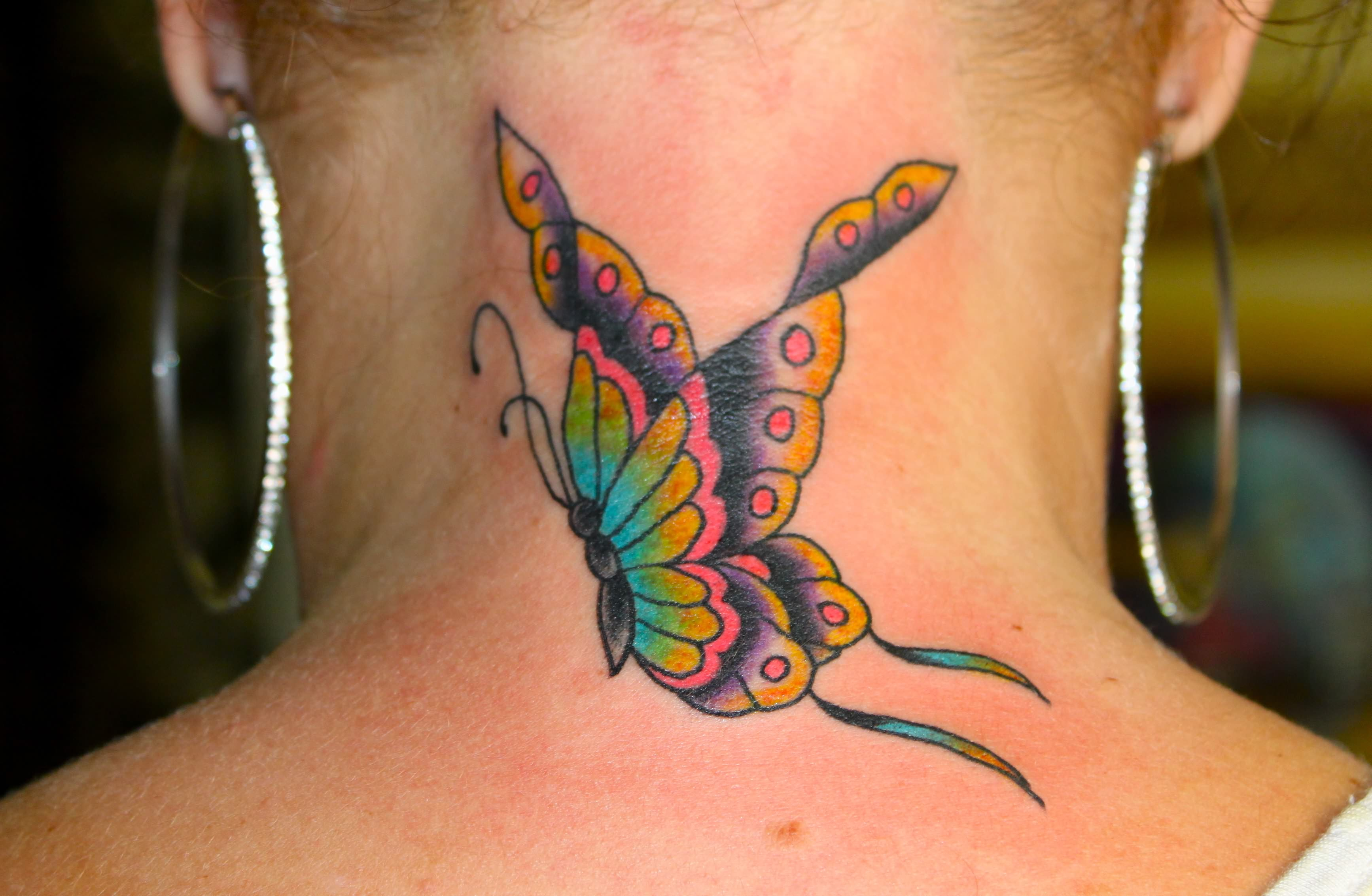 Butterfly Tattoos On Neck Pictures Meaning Designs throughout proportions 3469 X 2267