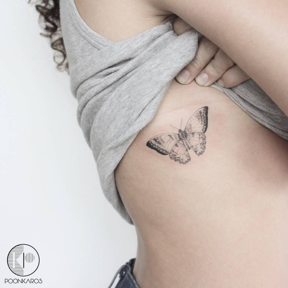 Butterfly Tattoos On The Right Side Ribcage Rib Tattoos Tattoos with regard to measurements 1000 X 1000