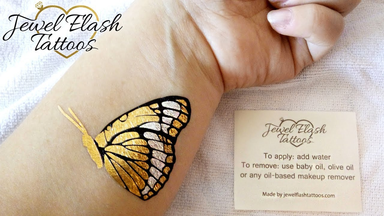 Butterfly Temporary Tattoo For Adults In Metallic Gold Silver throughout dimensions 1280 X 720