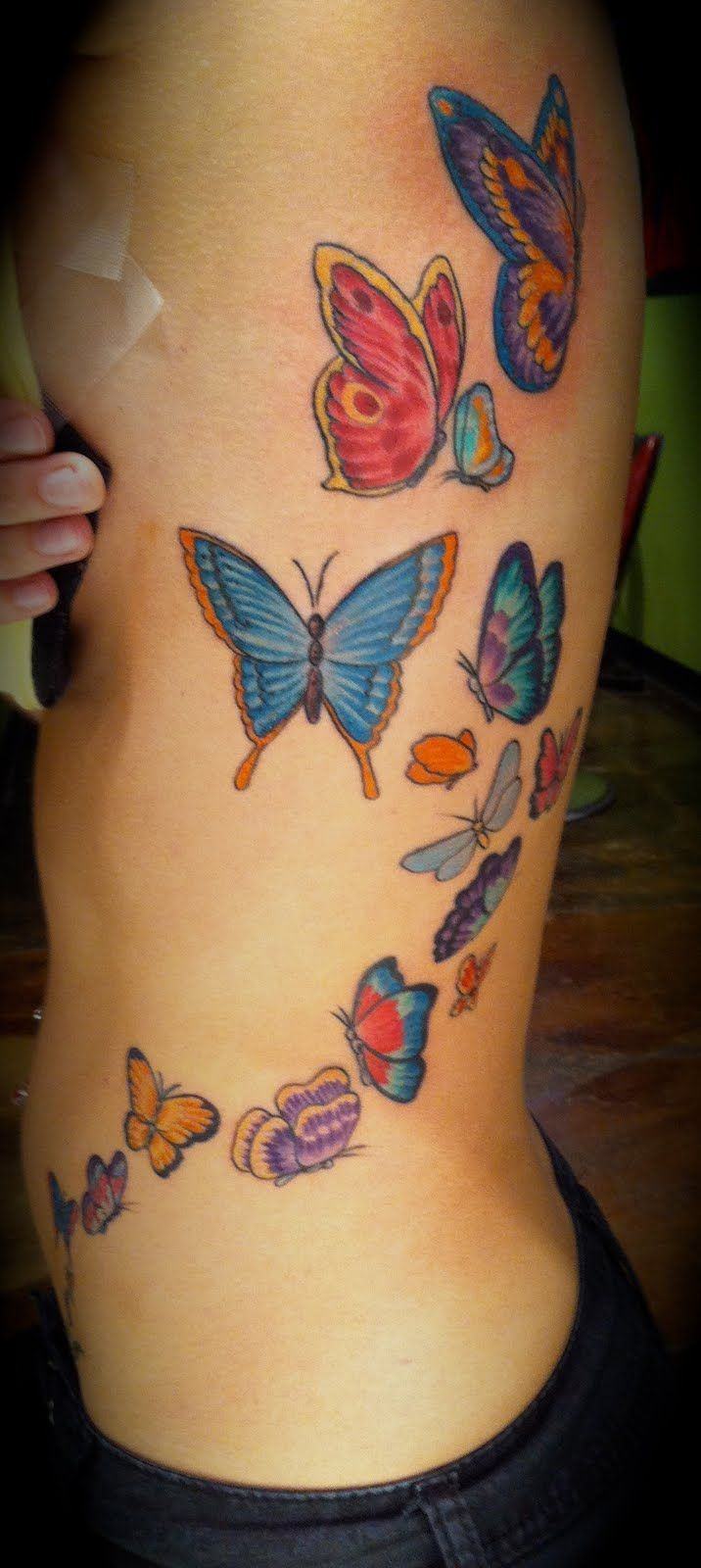 Butterfly Trail Tattoos 3d Hd Hummingbird And Butterfly Tattoos pertaining to sizing 716 X 1600