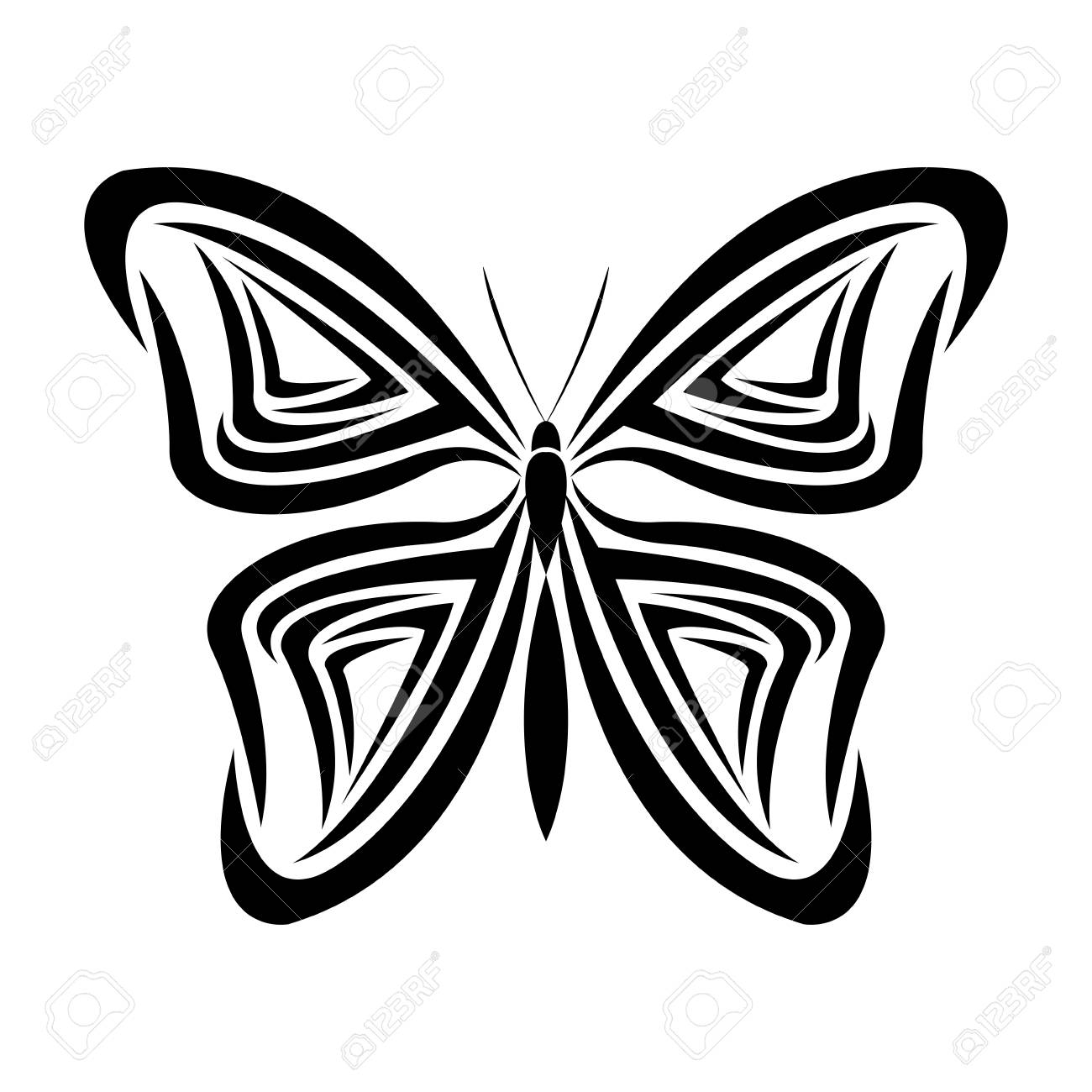 Butterfly Tribal Tattoo Animal Creativity Design Vector Illustration with sizing 1300 X 1300