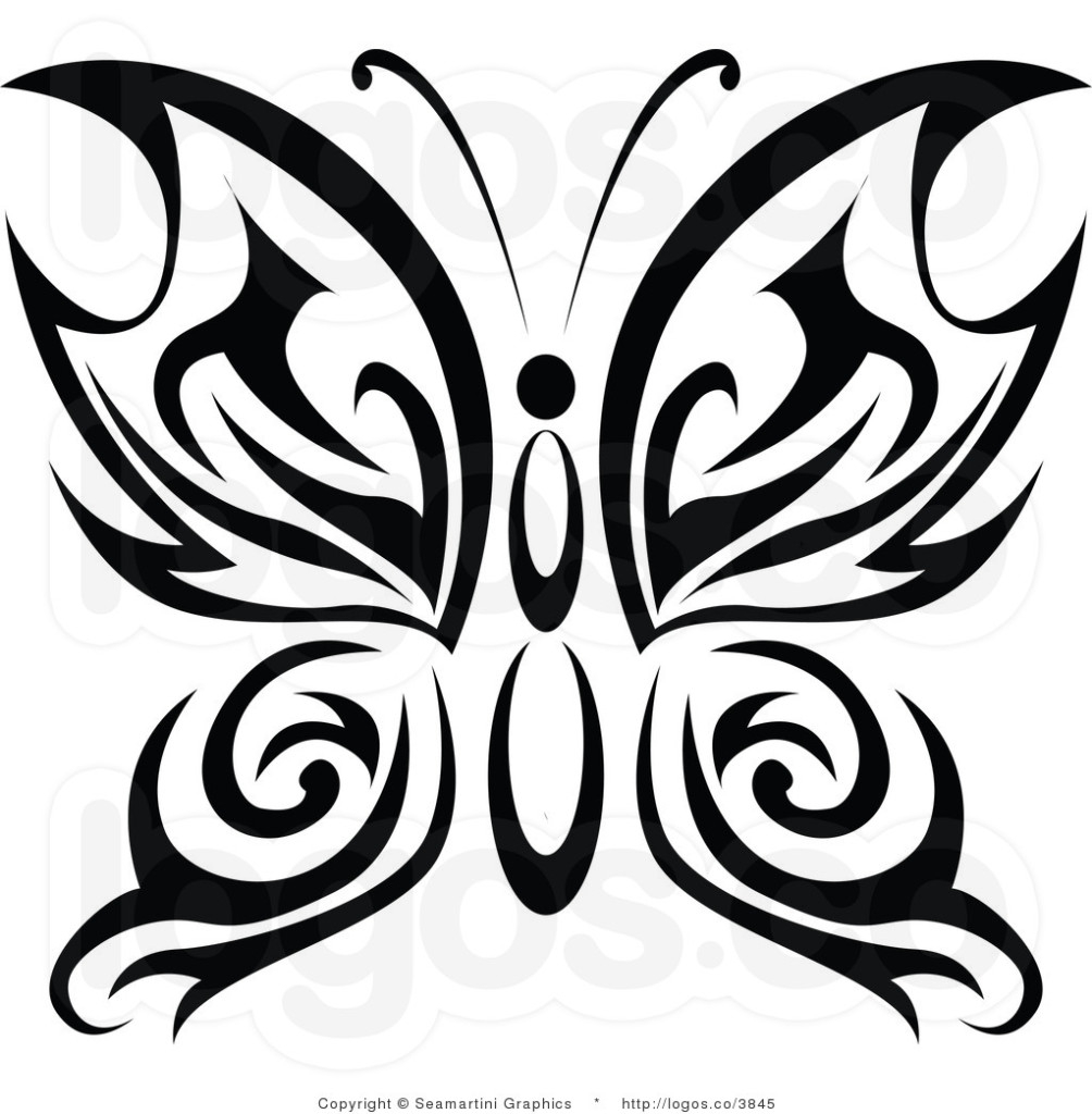Butterfly Tribal Tattoo Design with sizing 1004 X 1024