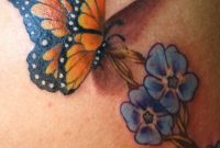 Butterfly W Forget Me Nots Ink Butterfly Tattoo Designs 3d throughout proportions 2269 X 3364