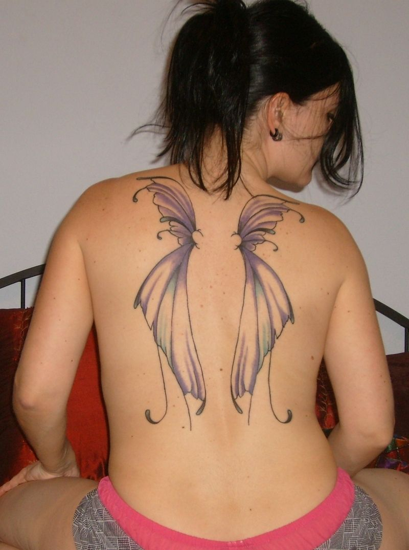 Butterfly Wings Tattoo Design Ideas On Back For Girls Tattoos intended for dimensions 800 X 1074