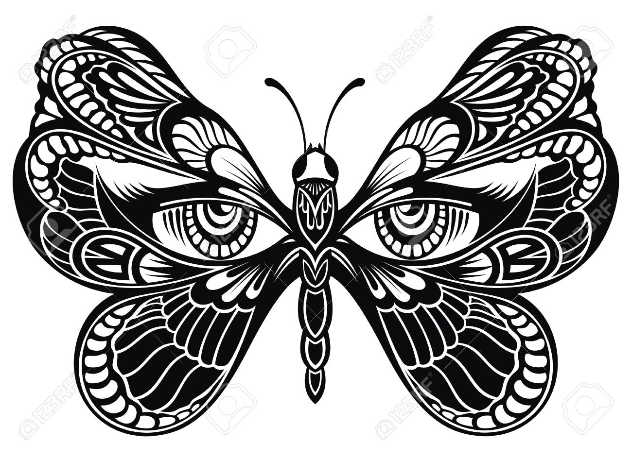 Butterfly Wings With Human Eyestattoo Art Royalty Free Cliparts inside dimensions 1300 X 947