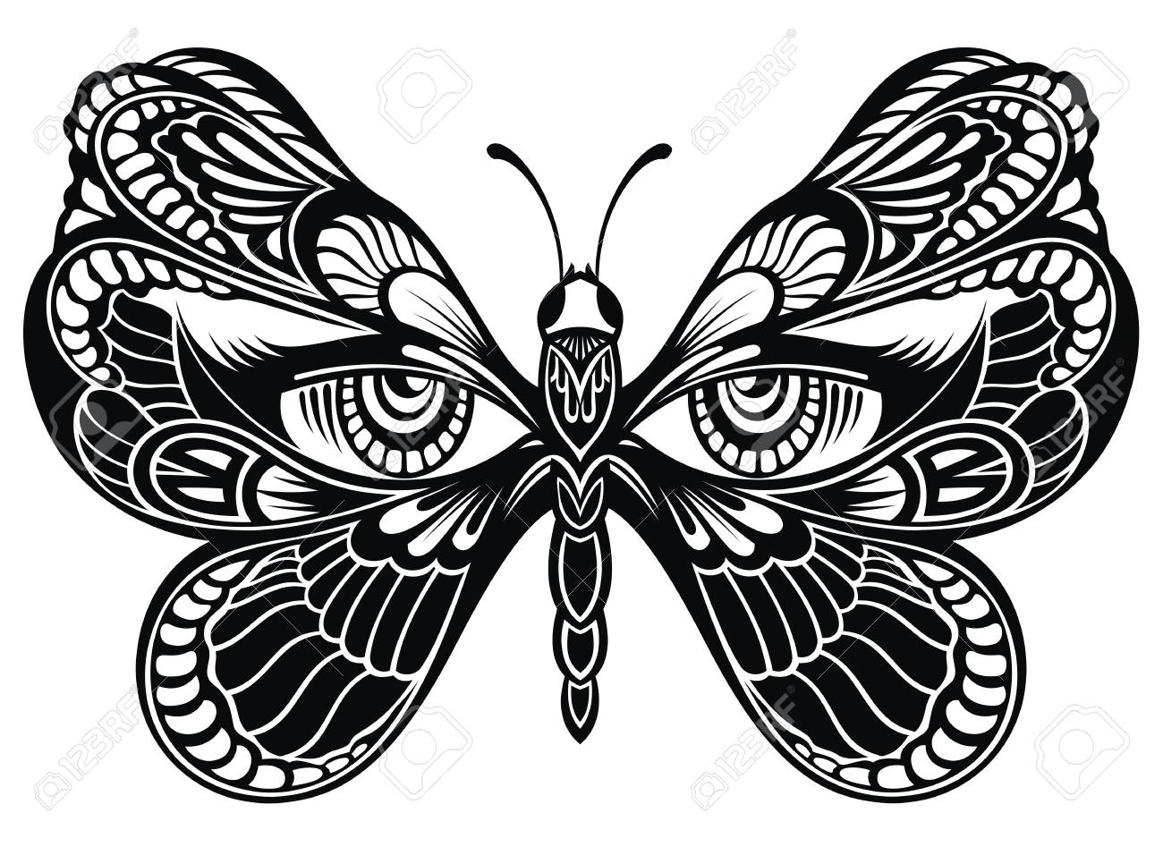 Butterfly Wings With Human Eyestattoo Art Royalty Free Cliparts with regard to size 1300 X 947