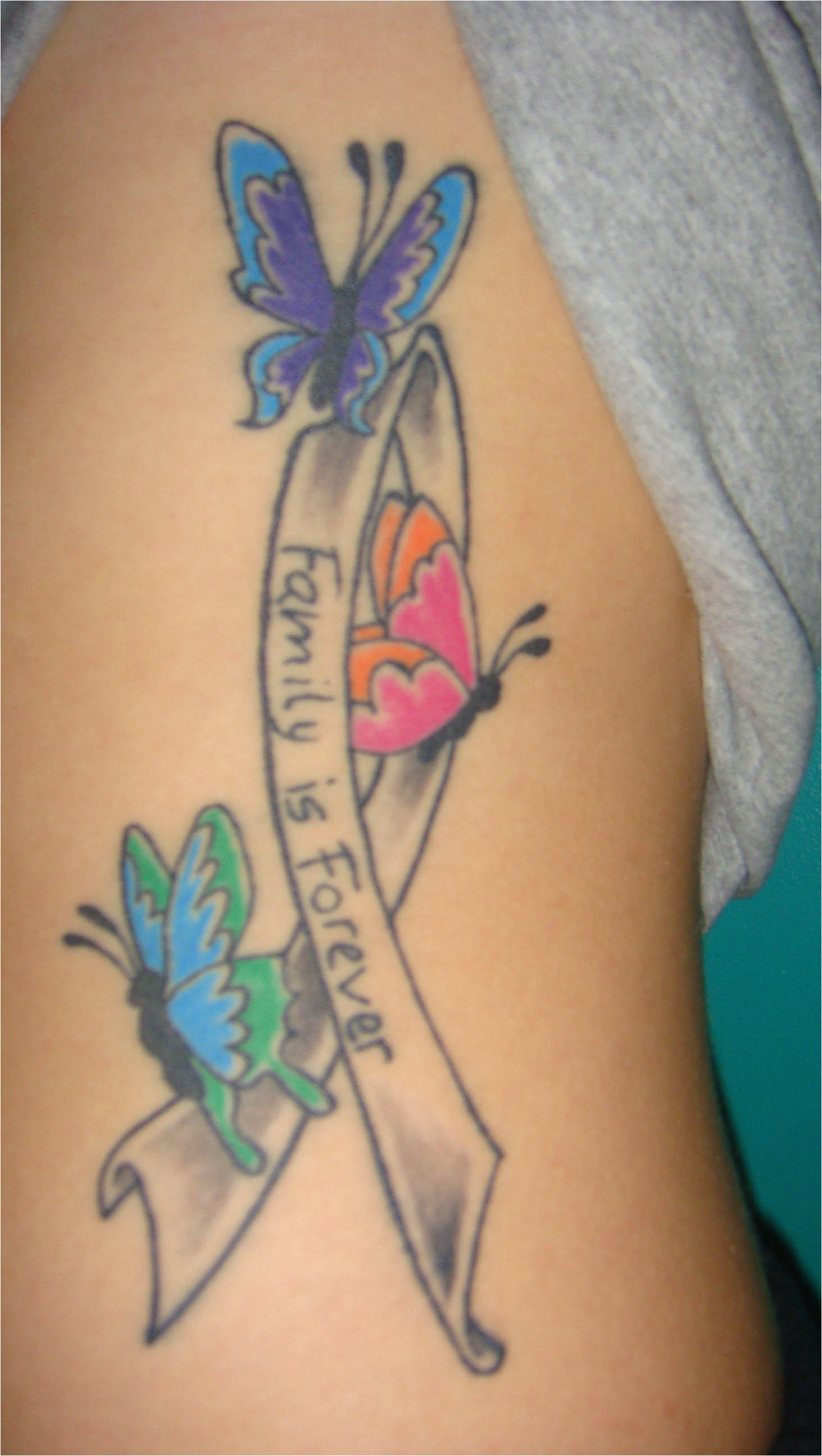 Butterfly With Ribbon Tattoo Cancer Tattoos Designs Ideas And with regard to sizing 1463 X 2592