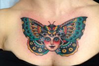 Butterfly Woman Tattoo Tattoo Art Chest Tattoos For Women throughout dimensions 2448 X 3264