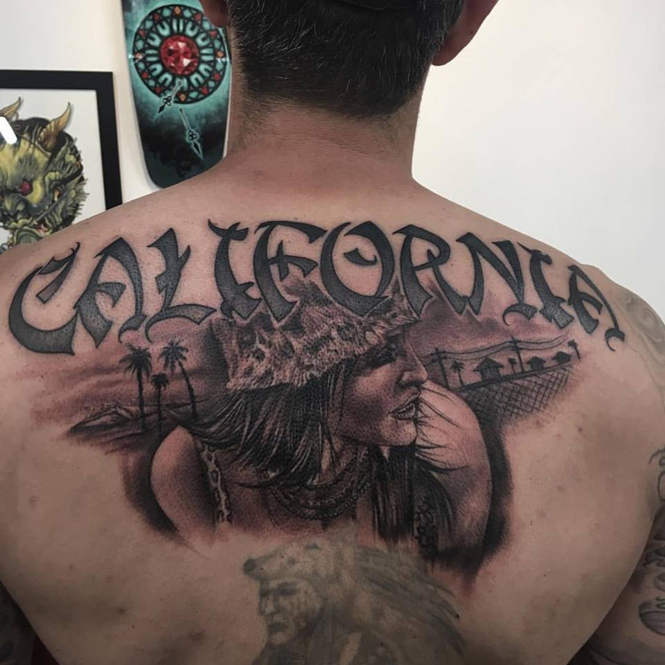 California Tattoo On Upper Back Big Gus Ink in sizing 960 X 960