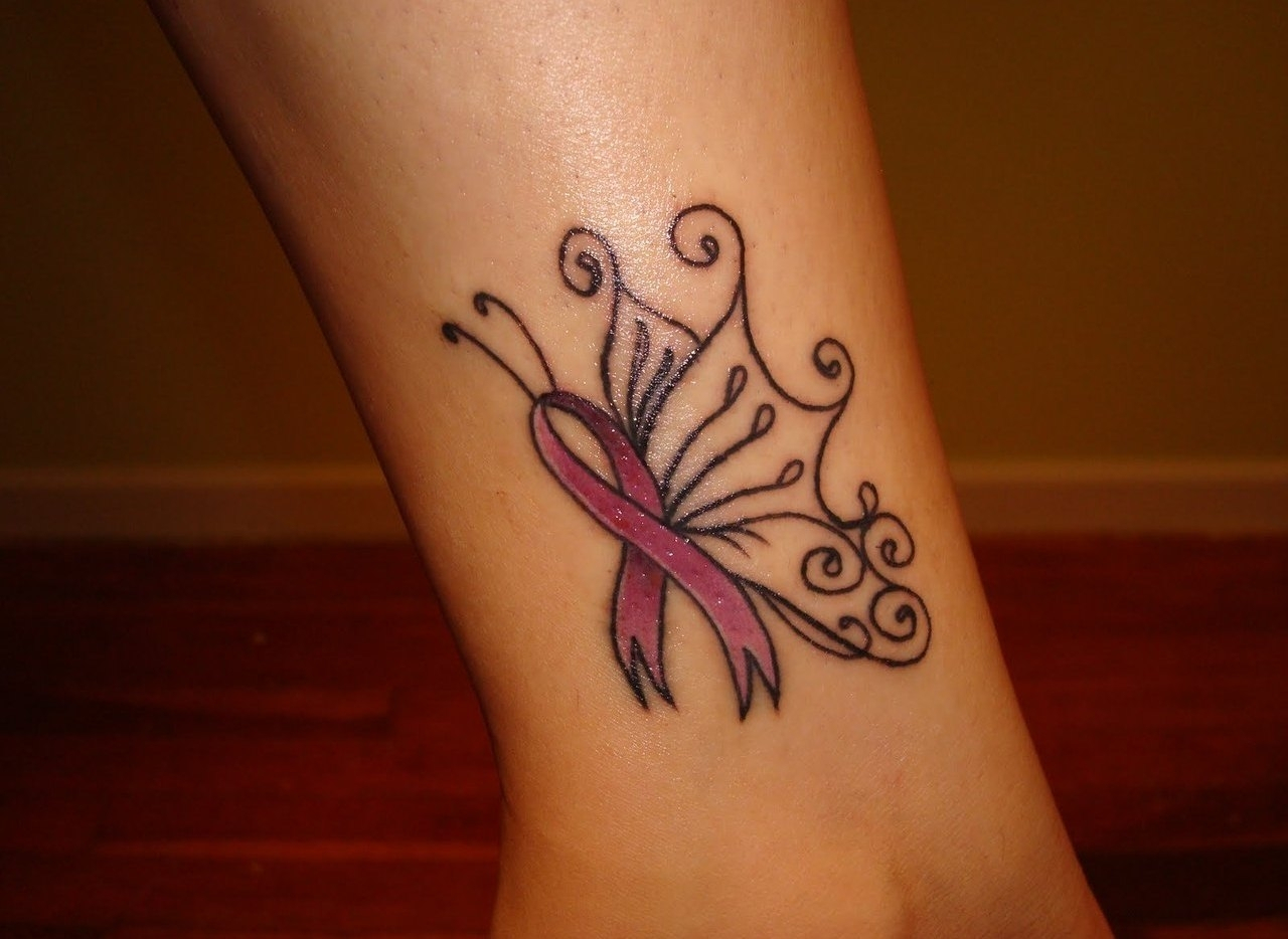 Cancer Ribbon Tattoos Designs Ideas To Give Support To The With intended for size 1280 X 934