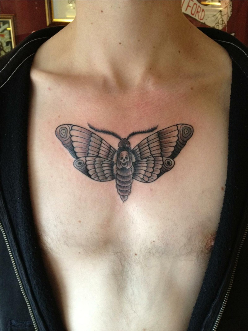 Cartoon Style Colored Chest Tattoo Of Cool Butterfly Tattooimagesbiz with size 800 X 1066