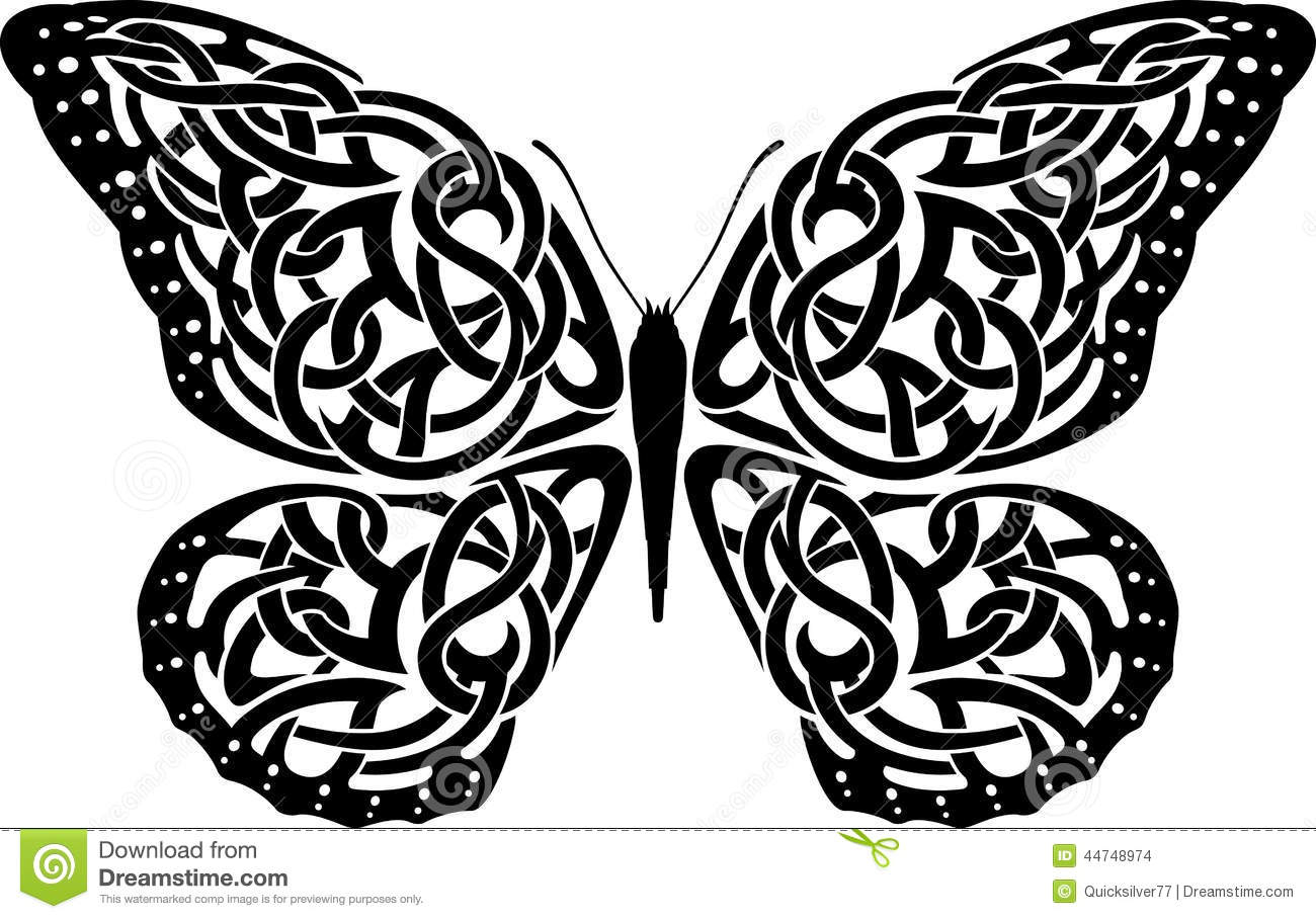 Celtic Butterfly Stock Illustration Illustration Of Black 44748974 intended for dimensions 1300 X 908