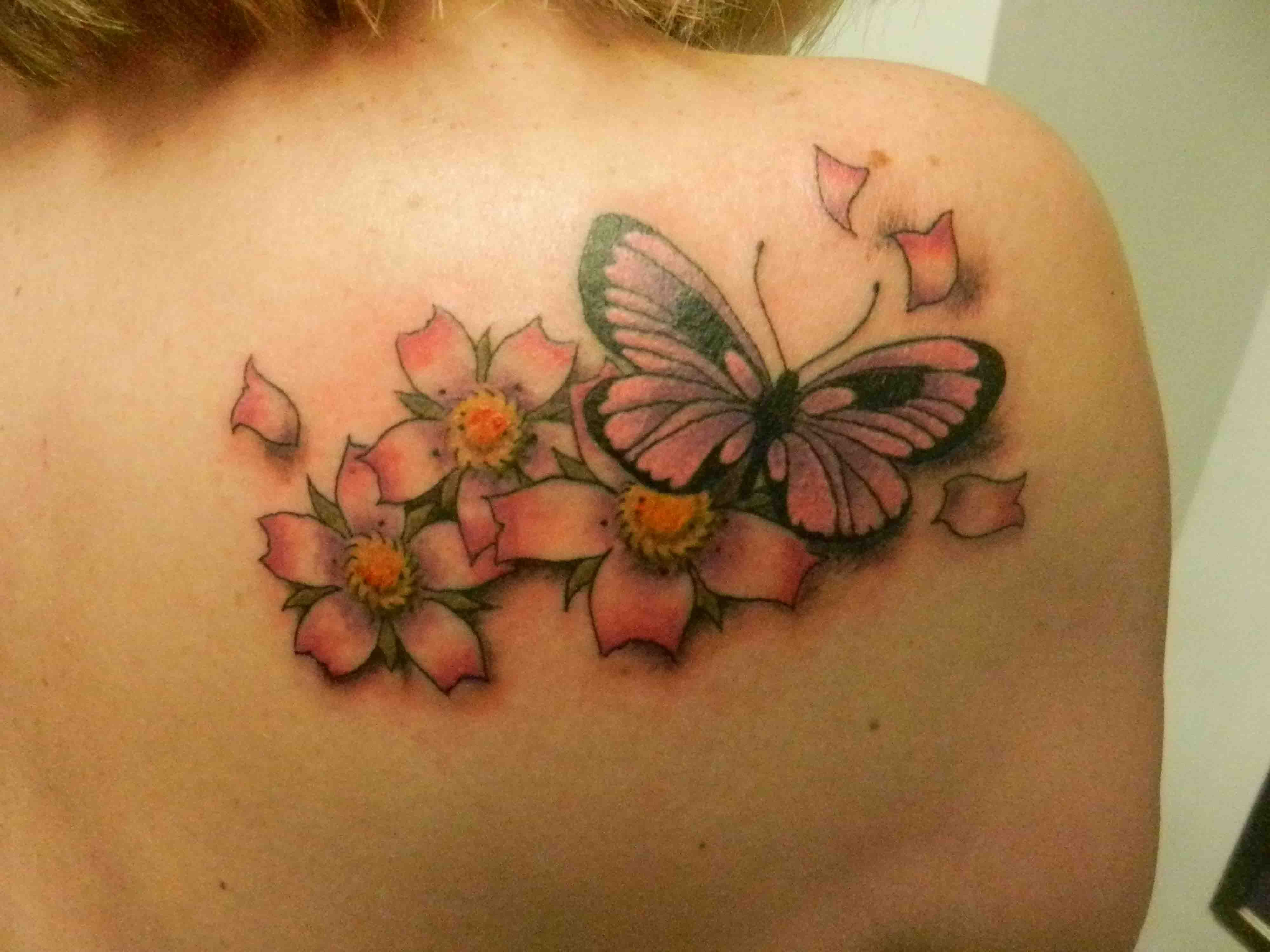 Cherry Blossom Tattoo Butterfly Tattoo Colourful Tattoo Electric Ink inside proportions 4000 X 3000