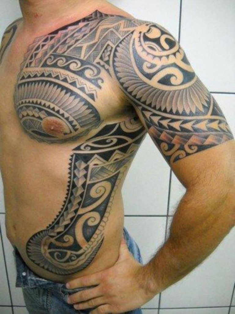 Chest And Shoulder Tattoo For Men Samoantattoos Samoan Tattoos for proportions 768 X 1024