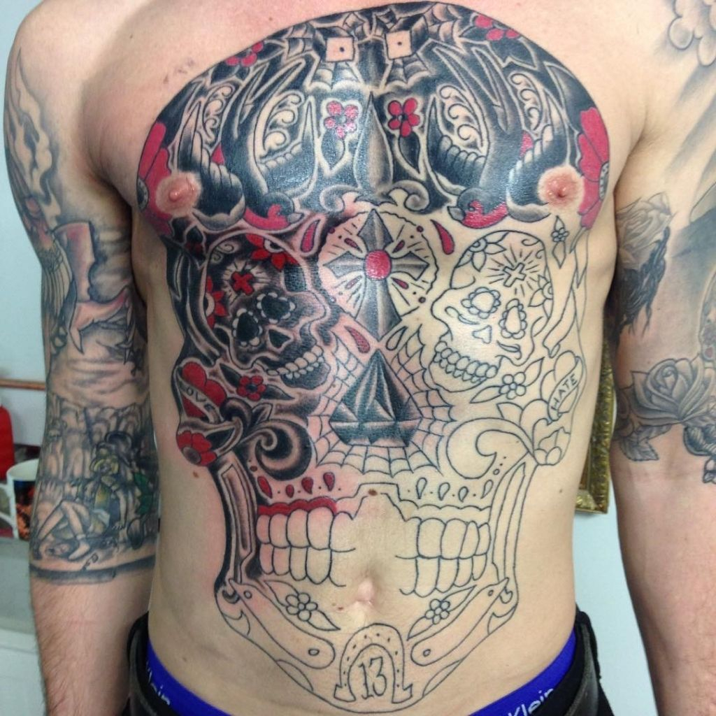 Chest And Stomach Tattoos Full Chest And Stomach Outline Tattoo with size 1024 X 1024