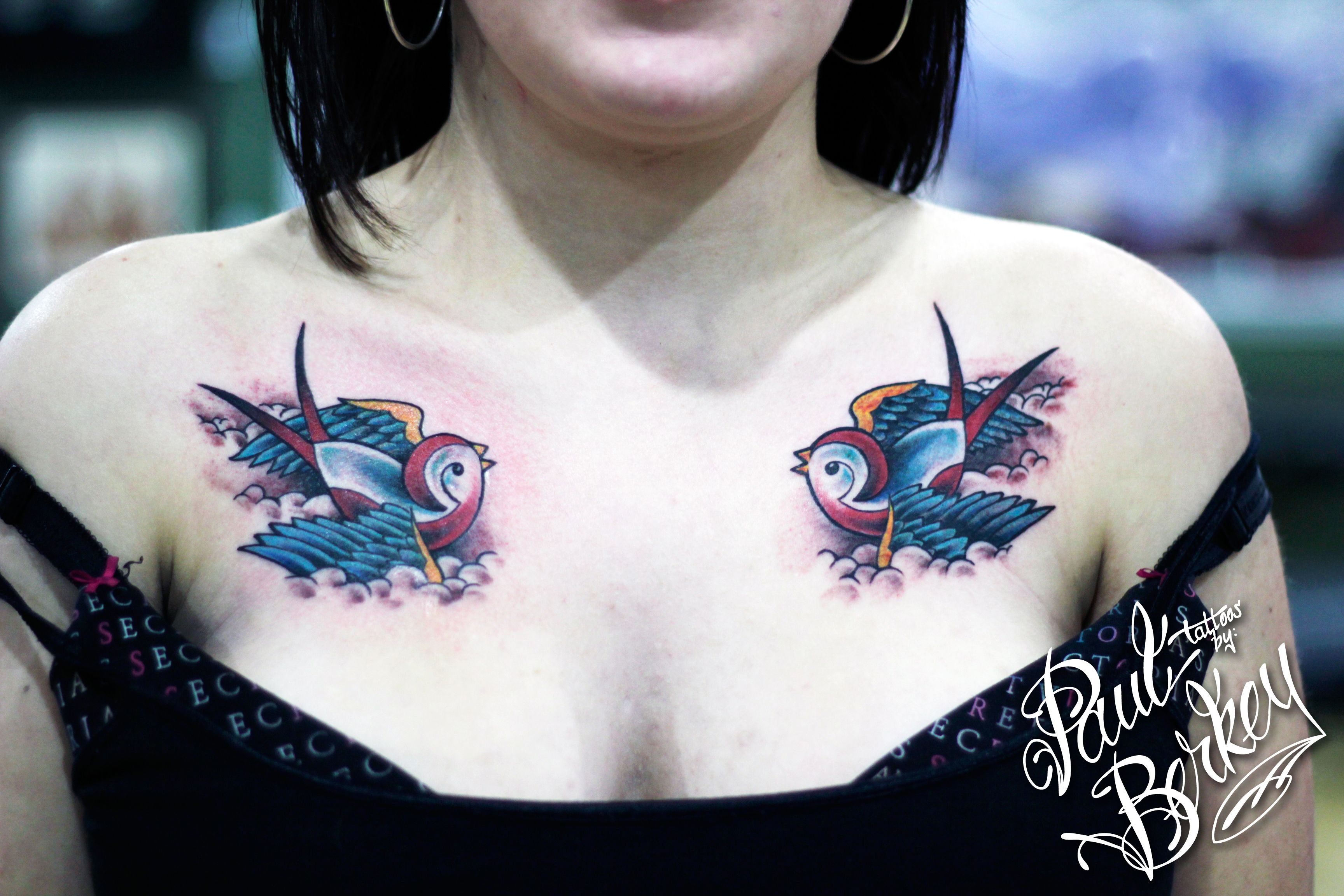 Chest Birds Sparrow Swallows Tattoos Paulberkey Tattoos regarding size 3456 X 2304