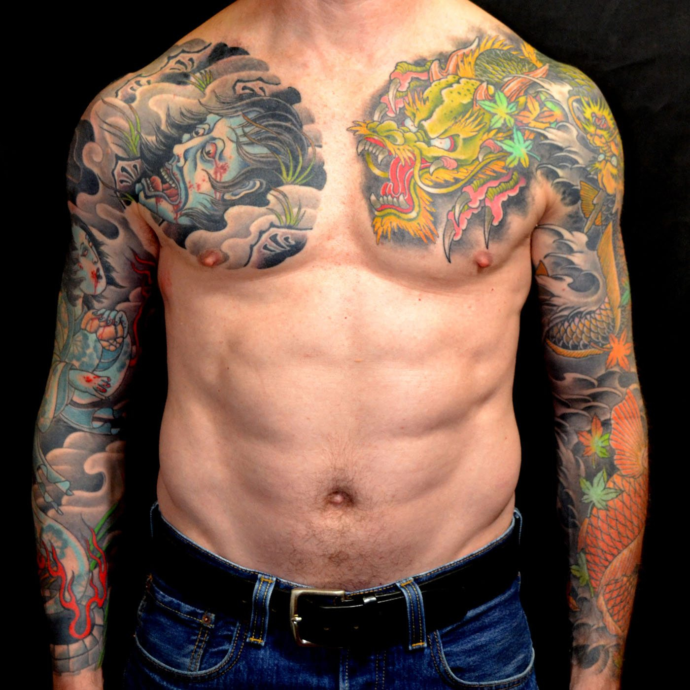 Chest Dragons Japanese Sleeve Tattoo Slave To The Needle pertaining to proportions 1400 X 1399