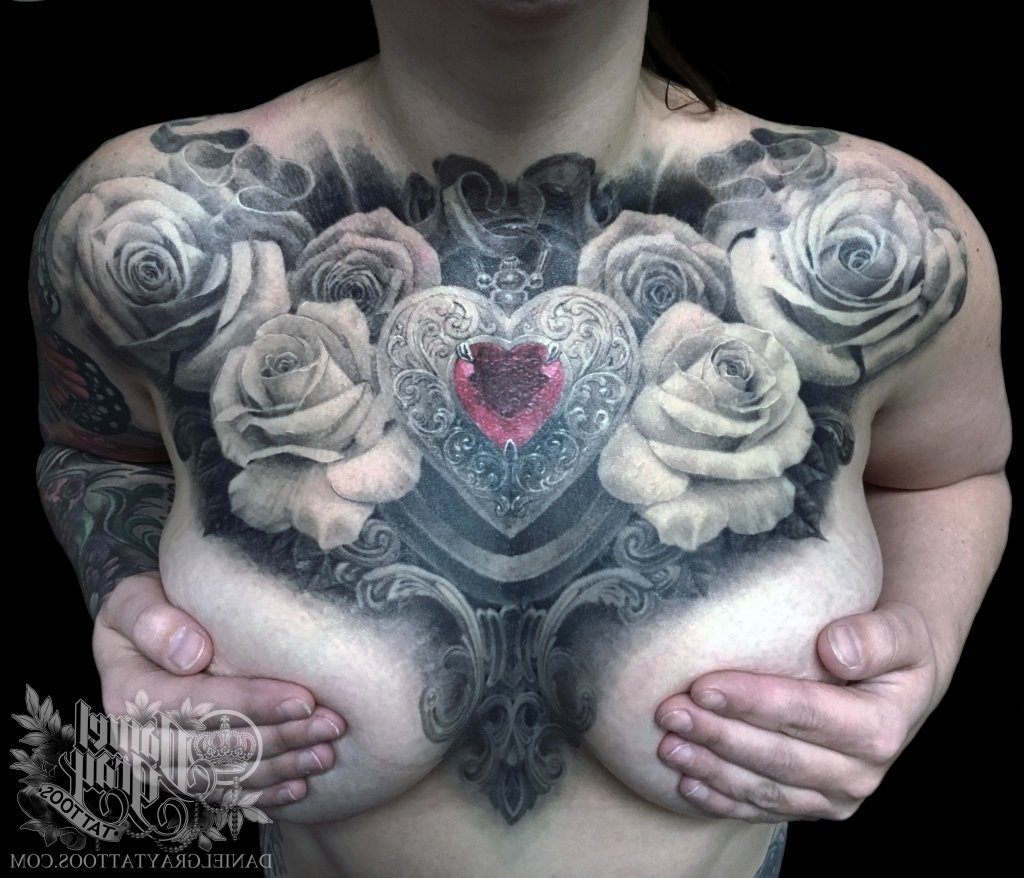 Chest Piece Tattoos Female 91 Images In Collection Page 1 pertaining to size 1024 X 878