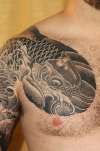 Chest Portion Of Japanese Half Sleeve Tattoo Bill Canales Full regarding size 1400 X 2100
